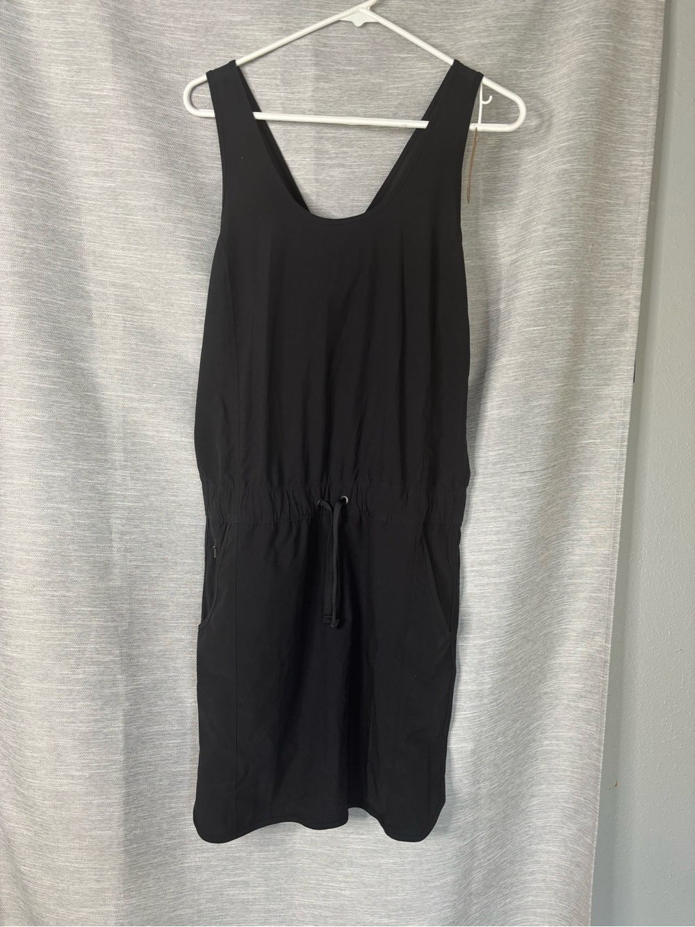 Patagonia Black Logo Tank with Drawstring Detail